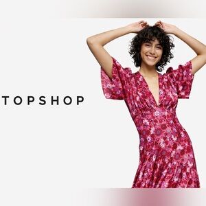 Topshop Fuchsia Floral Dress